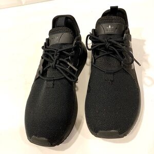 Black Adidas Ortholite mesh sneakers, kids size 5